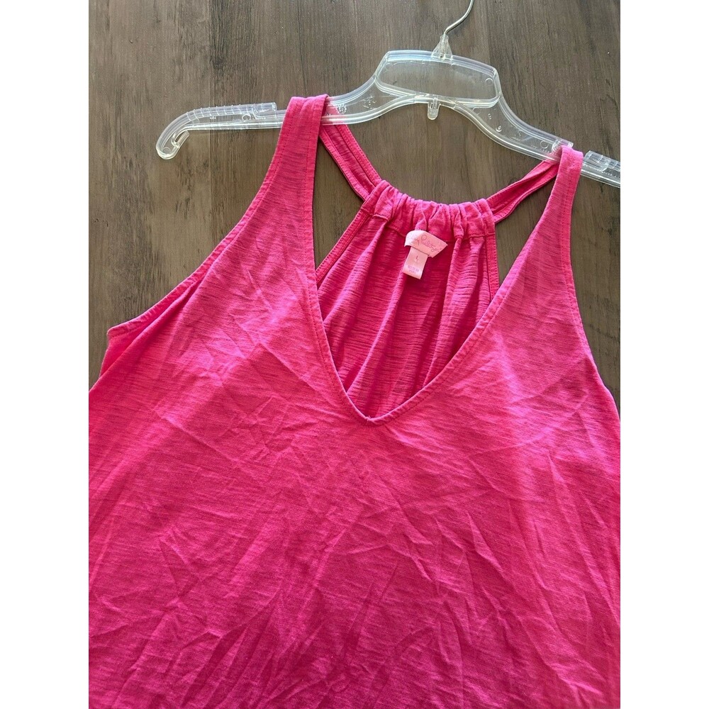 Lilly Pulitzer Tank Top Womens Large Pink Luxletic Racerback Athletic - Picture 1 of 8